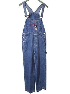 Vintage Disney Mickey Unlimited Embroidered Painting Mickey Painter Overalls, S